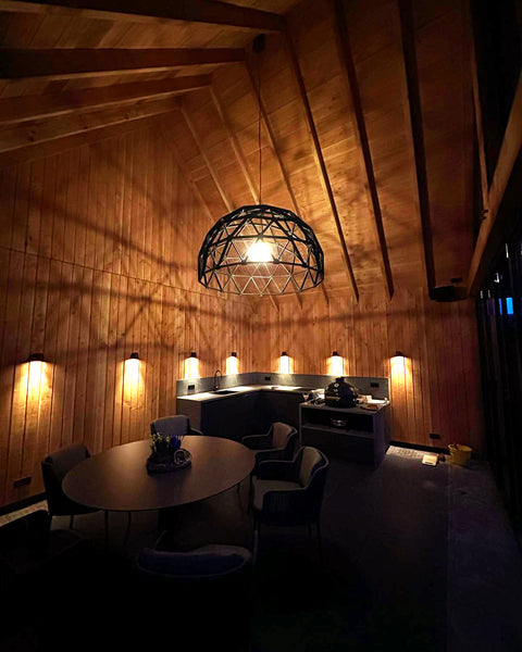 Dome lamp ø 150cm black pendant lamp made of wood FSC 100%