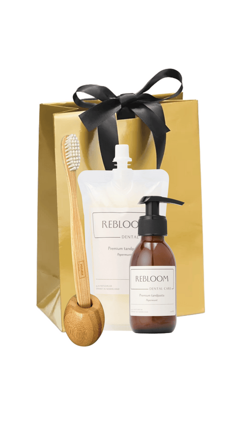 Moederdagcadeaumet gouden tasje