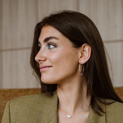 Solid as a Block oorbellen zilver groot