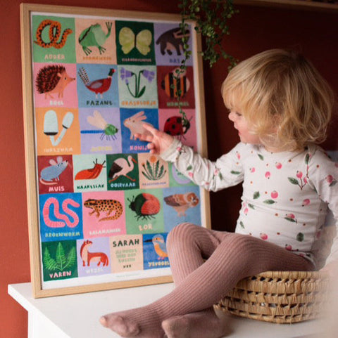 Natuuralfabet poster kinderkamer