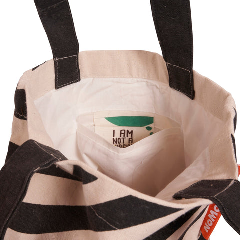 NoMorePlastic Tote Bag Baby Zebra binnenvak