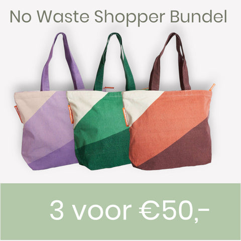 No Waste shoppers actie 3 voor 50 euro