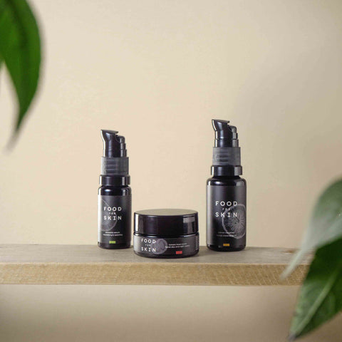 Food for Skin avocado skincare routine met carrot cleanser en avocado serum
