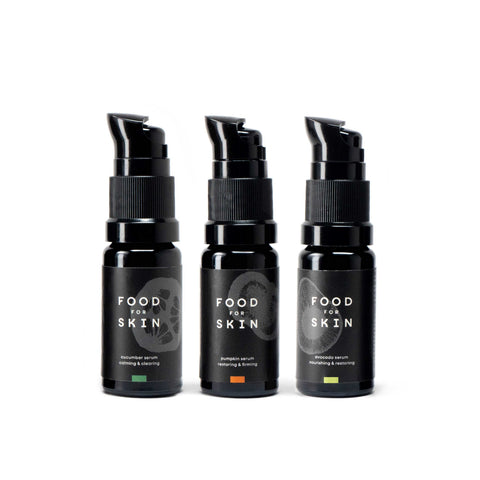 Proefset met 3 verschillende serums van Food for Skin