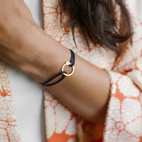 Recycled with Love - verguld goud - navy