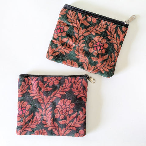 colourful sari pouches