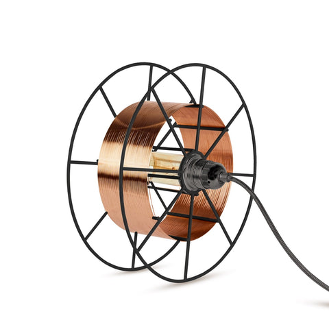 Duurzame upcycle Dutch stalen design SPOOL lamp gemaakt van gerecycle materialen - Tolhuijs