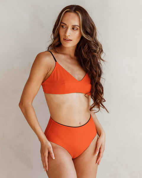 Bikini Top - Jasmine Black/Orange