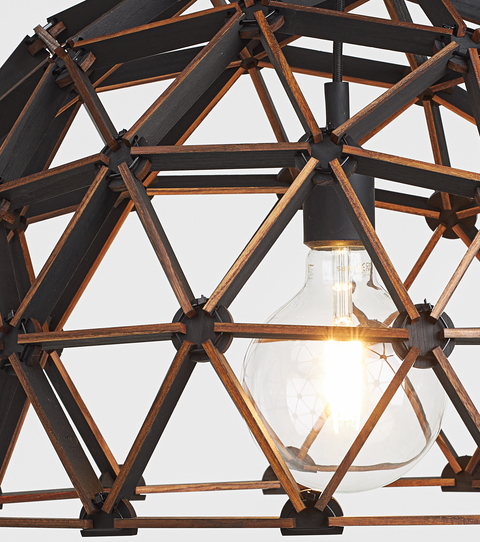 Koepellamp ø60cm hanglamp van hout zwart FSC 100%