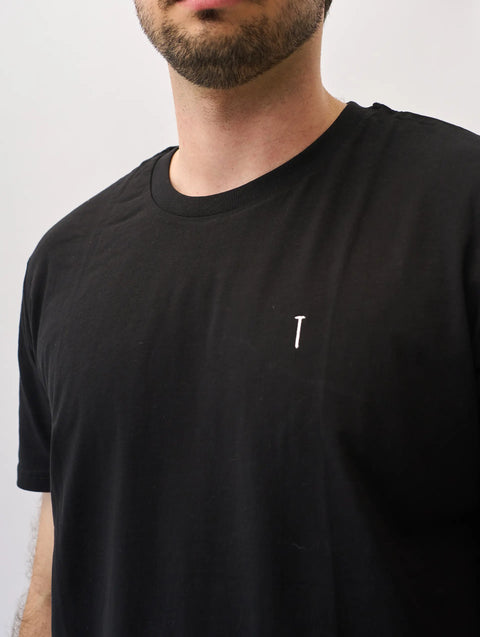 Basic T-shirt Black with Denim Detail