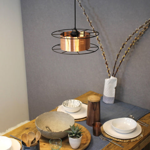 Duurzame upcycle Dutch stalen design SPOOL lamp gemaakt van gerecycle materialen - Tolhuijs