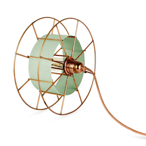 Duurzame upcycle Dutch stalen design SPOOL lamp gemaakt van gerecycle materialen - Tolhuijs