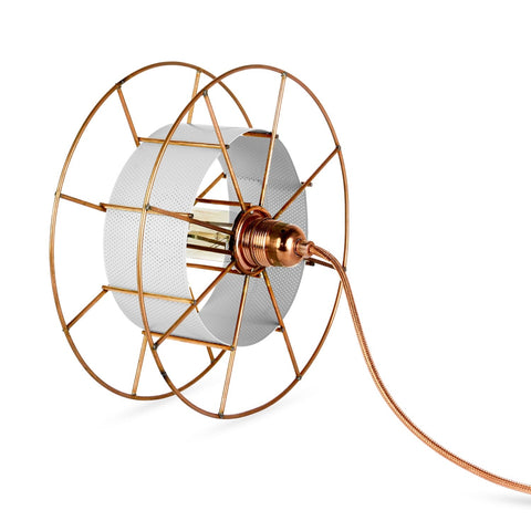 Duurzame upcycle Dutch stalen design SPOOL lamp gemaakt van gerecycle materialen - Tolhuijs