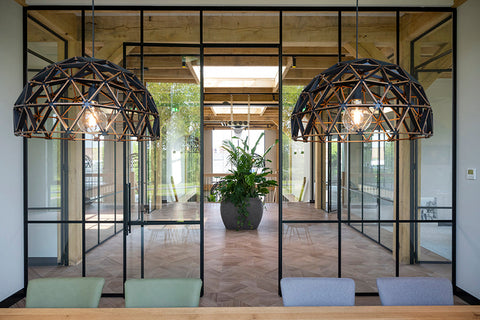 Dome lamp ø75cm hanging lamp made of wood black