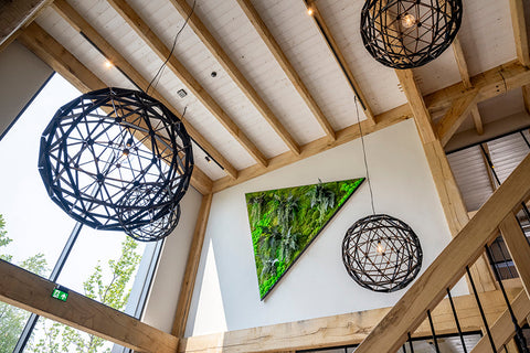 Ball lamp ø100cm hanging lamp made of wood black FSC 100%