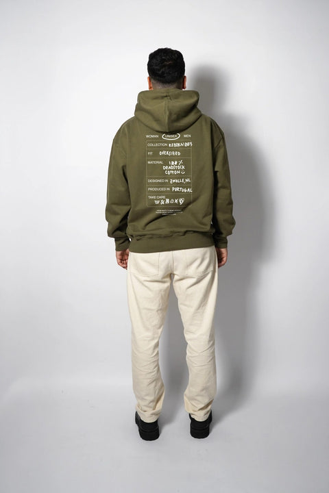 Hoodie 'Tag' - Reborn 003 - Olive Green
