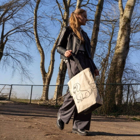 Tote bag Teckel actiefoto model