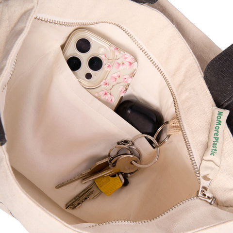 Tote bag Teckel foto binnenvak en keyring