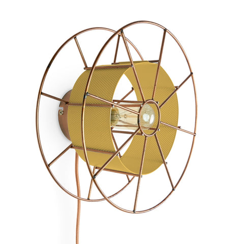 Duurzame upcycle Dutch stalen design SPOOL lamp gemaakt van gerecycle materialen - Tolhuijs