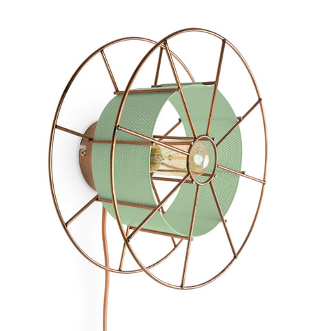 Duurzame upcycle Dutch stalen design SPOOL lamp gemaakt van gerecycle materialen - Tolhuijs