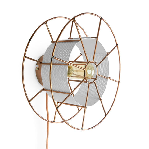 Duurzame upcycle Dutch stalen design SPOOL lamp gemaakt van gerecycle materialen - Tolhuijs