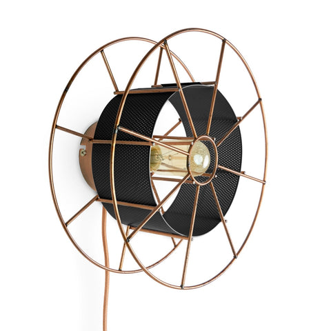 Duurzame upcycle Dutch stalen design SPOOL lamp gemaakt van gerecycle materialen - Tolhuijs