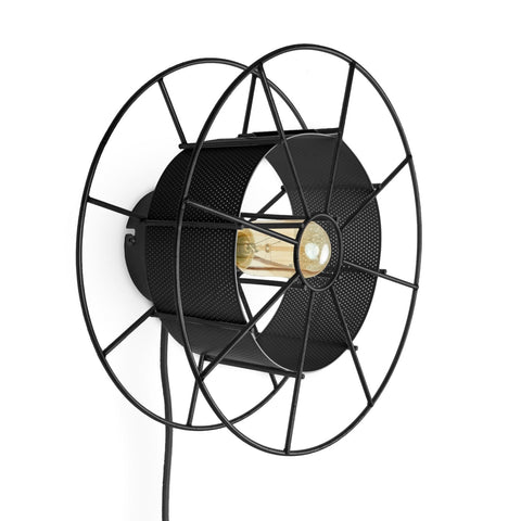 Duurzame upcycle Dutch stalen design SPOOL lamp gemaakt van gerecycle materialen - Tolhuijs