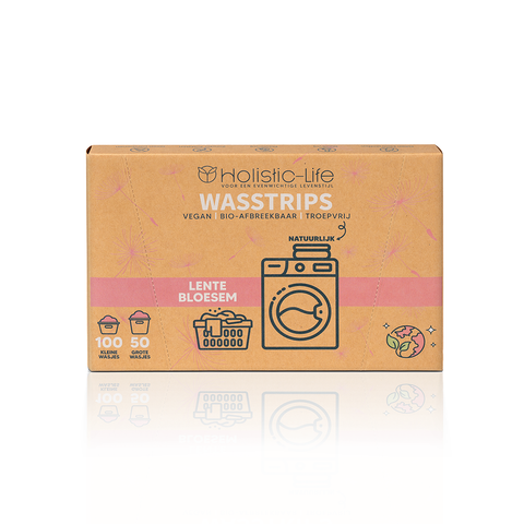 Wasstrips lentebloesem plasticvrije en eco duurzame wasmiddeldoekjes.