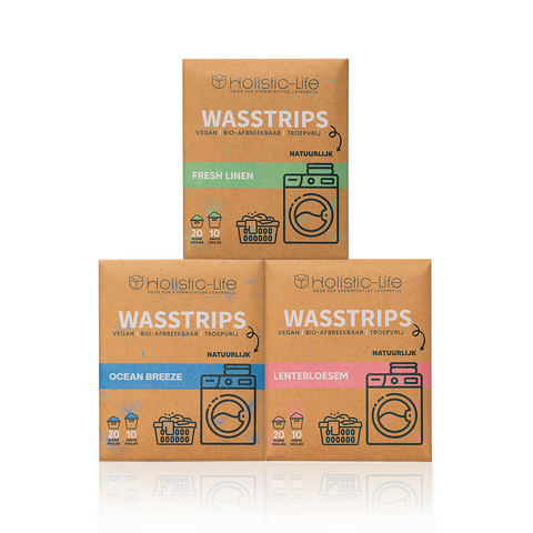 Wasstrips proefpakket klein in sample vorm milieuvriendelijk.