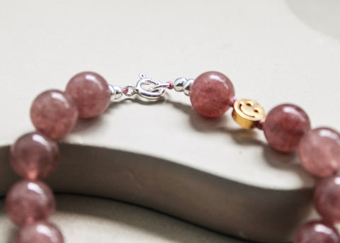 Aardbeienkwarts armband 'Josie'