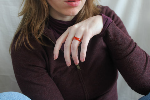 'Noor' Agaat Ring (US 6.5, 16.9mm)