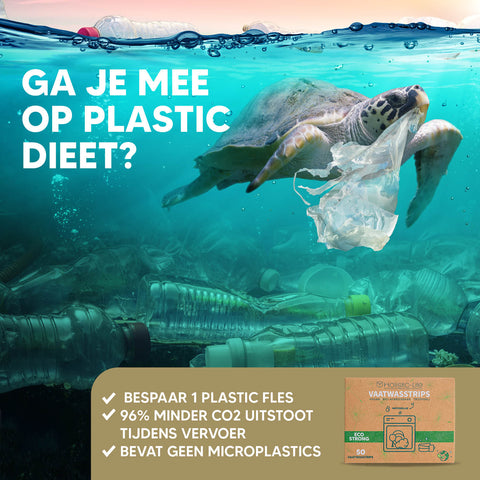 All-in-one vaatwasstrips, milieuvriendelijke oplossing die vuil, vet en aanslag moeiteloos verwijdert.