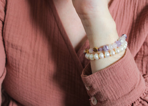 Edelsteen armband 'Lotus'