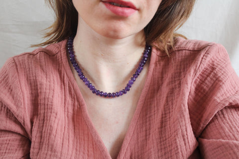 'Cleo' Amethist Ketting