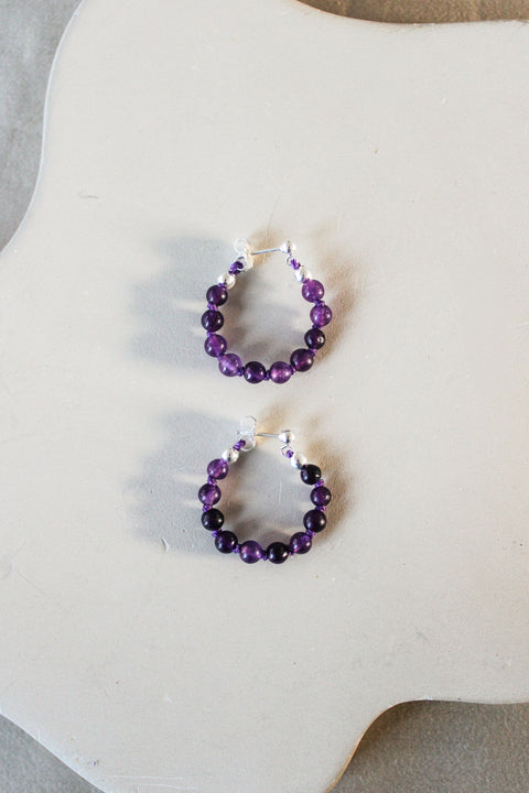 'Puck' Amethist Oorbellen