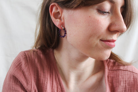 'Puck' Amethist Oorbellen