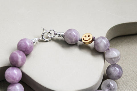Amethist en lepidoliet armband 'Josie'