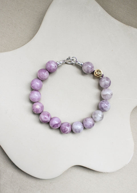 Amethist en lepidoliet armband 'Josie'