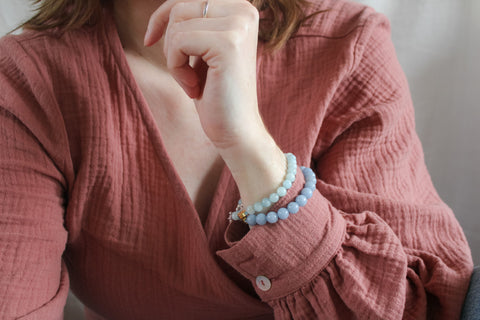 'Mabel' Aquamarijn Armband