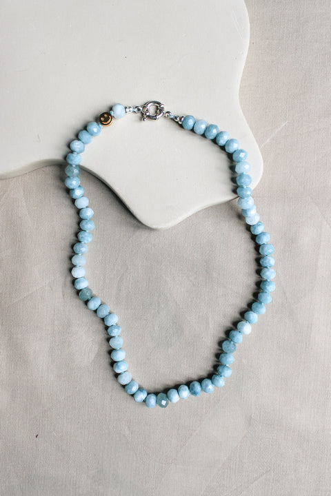 'Claire' Aquamarijn Ketting