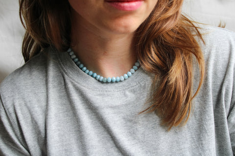 'Claire' Aquamarijn Ketting