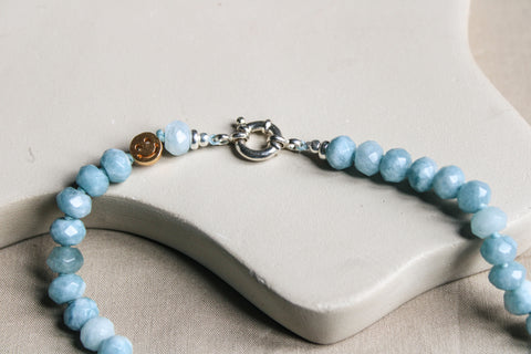 'Claire' Aquamarijn Ketting