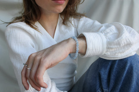 'Mabel' Aquamarijn Armband