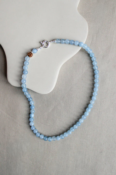 'Mabel' Aquamarijn Ketting