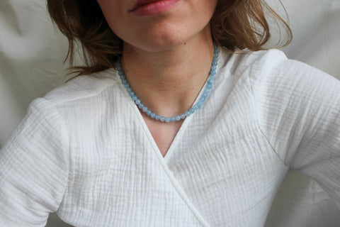 'Mabel' Aquamarijn Ketting