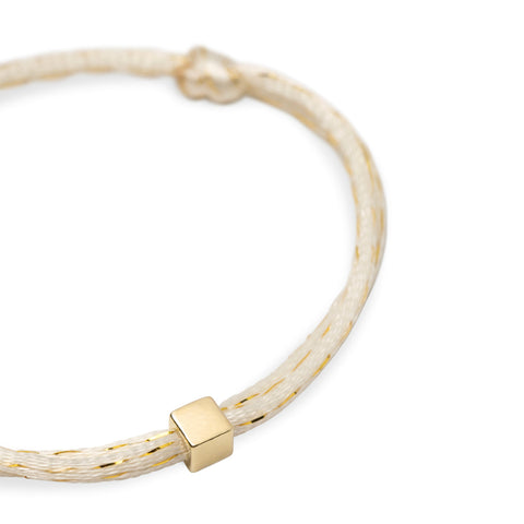 Solid as a Block armband goud ~ roomwit & goud