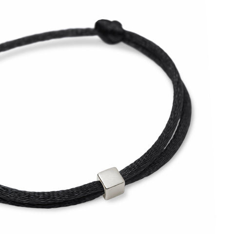 Solid as a Block armband zilver ~ zwart