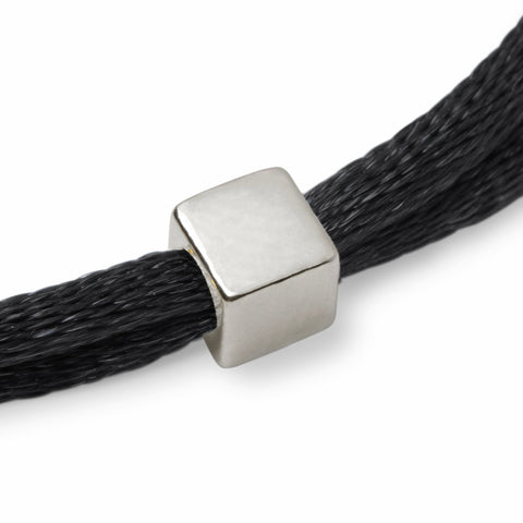 Solid as a Block armband zilver ~ zwart