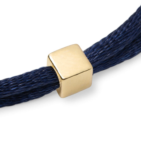 Solid as a Block armband goud ~ donkerblauw