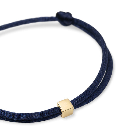 Solid as a Block armband goud ~ donkerblauw